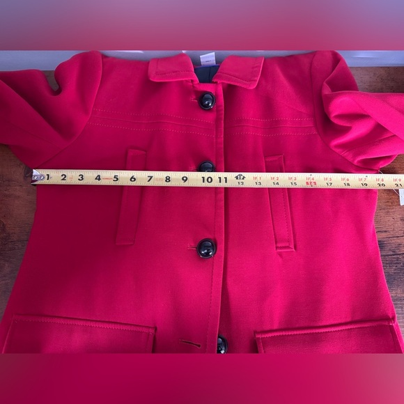Worthington Red Pea Coat with Black Buttons - Picture 11 of 11